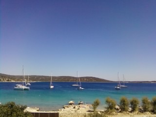 View of sea from balcony