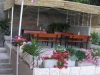 Terrace with sunchears, dining tables and benches